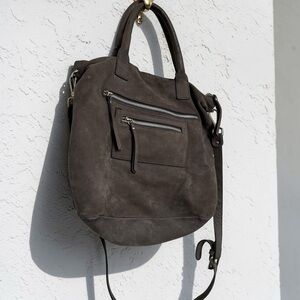 Italian Leather Tote Bag Distressed Brown Slouchy Crossbody Boho